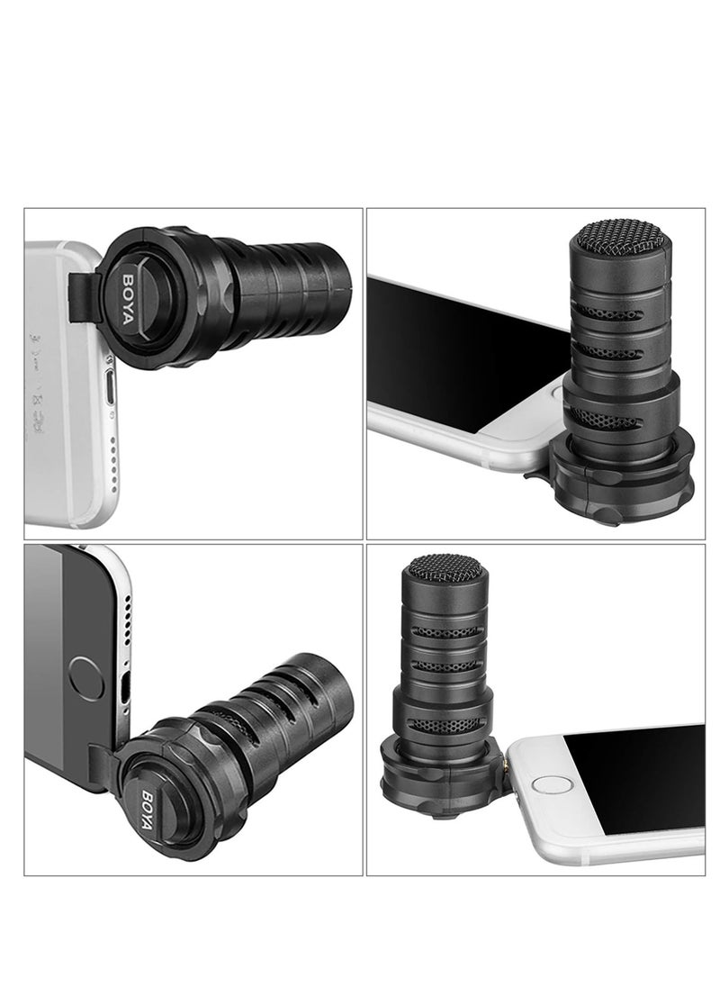 Boya BY-A7H Plug & Play Omni-Directional Cardioid Condenser Microphone with Plug-In 3.5mm TRRS Connector for both iOS and Android devices or 3.5mm Jack input (BYA7H)