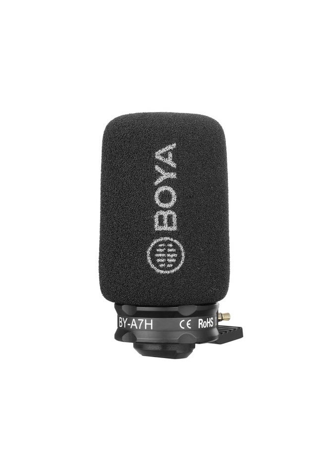 Boya BY-A7H Plug & Play Omni-Directional Cardioid Condenser Microphone with Plug-In 3.5mm TRRS Connector for both iOS and Android devices or 3.5mm Jack input (BYA7H)