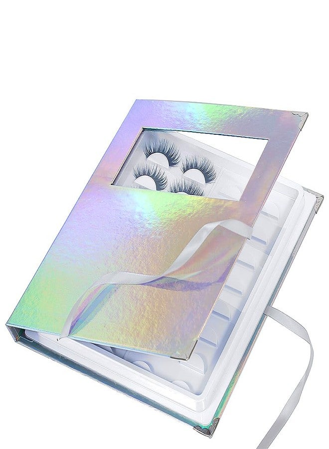 YiQiYi False Eyelash Storage Book Protable 16 Pari Eyelashes Organizer Holder Case Lash Contanier Box Glitter Cover Lash Container Empty Case with Eyelash Tweezer (Assorted Color) - Image 3