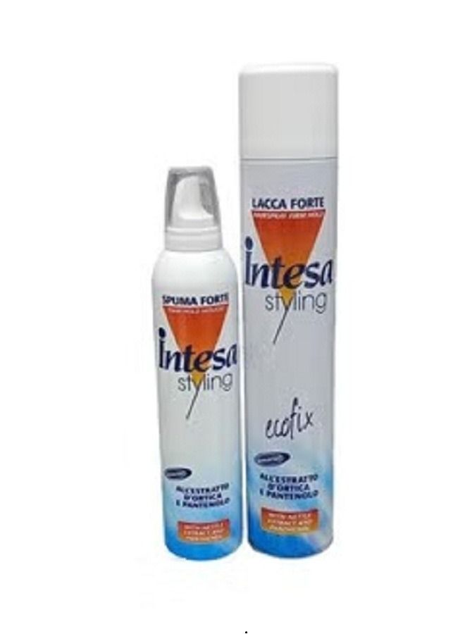 INTESA A set of two packs of hair spray and foam for fixing hair - Image 1