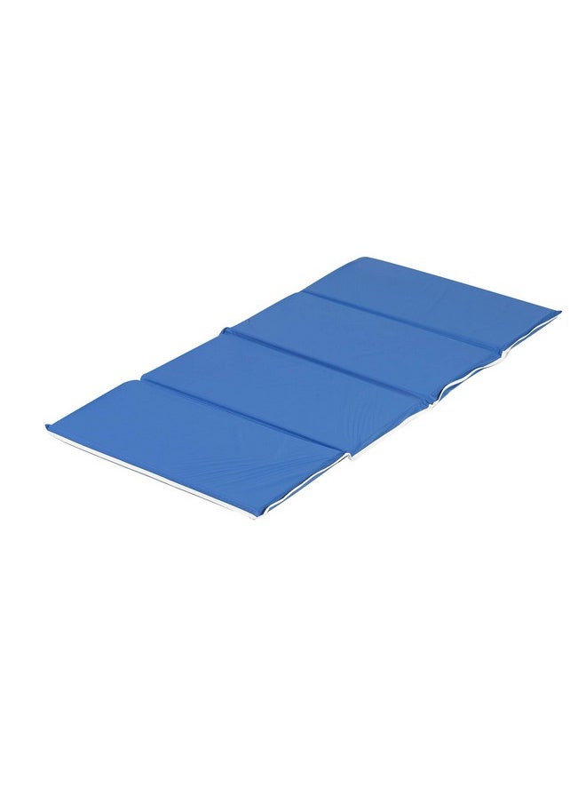 Children's Factory 1" Tough Duty Folding Blue Rest Mat Classroom Nap Mats For Preschools & Daycares Foam Napping Floor Mat For Kids & Toddlers (Cf400002)  - Image 1