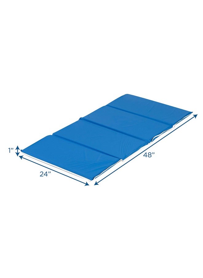 Children's Factory 1" Tough Duty Folding Blue Rest Mat Classroom Nap Mats For Preschools & Daycares Foam Napping Floor Mat For Kids & Toddlers (Cf400002)  - Image 3