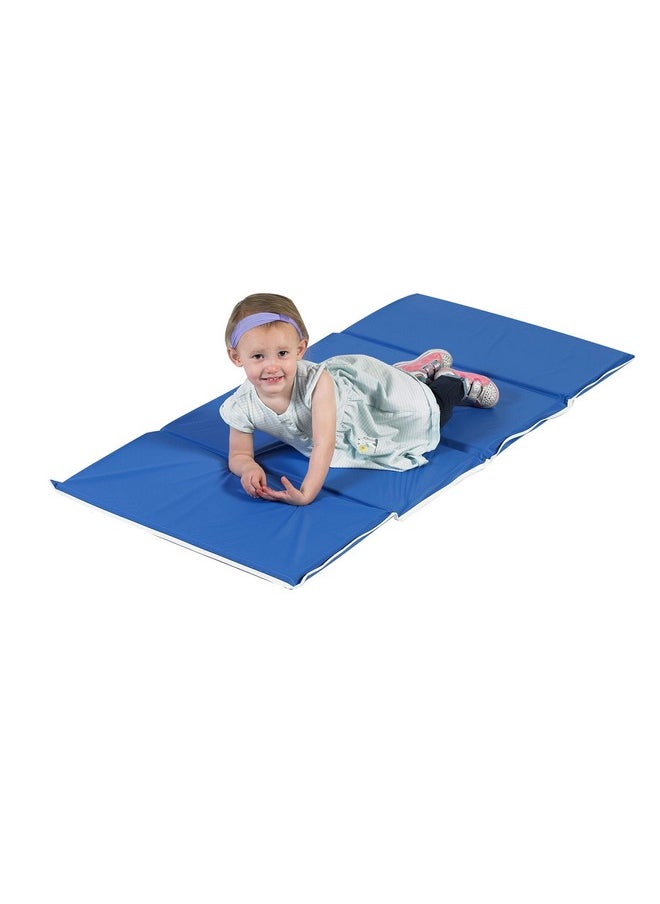 Children's Factory 1" Tough Duty Folding Blue Rest Mat Classroom Nap Mats For Preschools & Daycares Foam Napping Floor Mat For Kids & Toddlers (Cf400002)  - Image 4