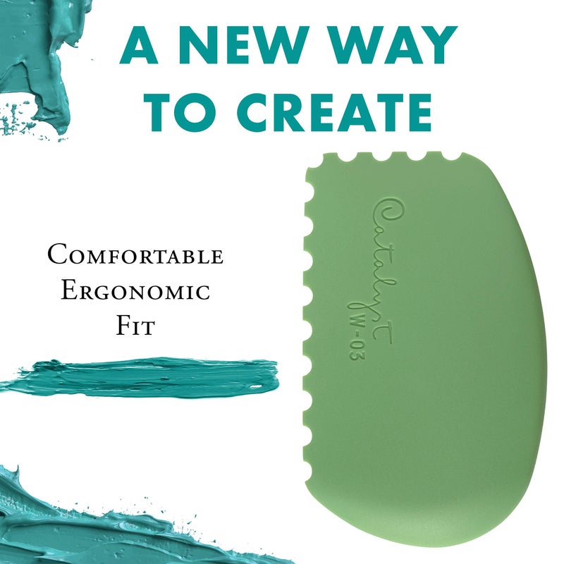 Princeton Catalyst Tools, Art Supplies for Texturizing and Moving Paint, Wedge- Green - Image 4