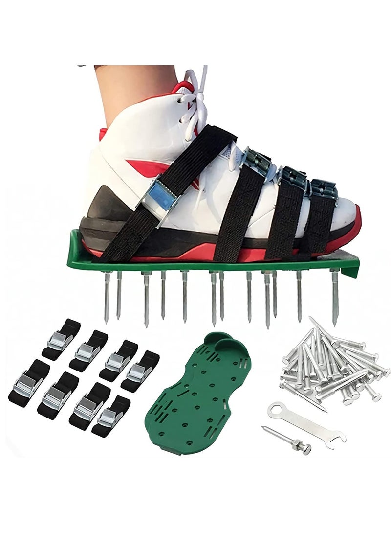 SYOSI Lawn Aerator Shoes, Lawn Aerator Sandals with Metallic Buckles, Heavy Duty Lawn Spiker Aerator Fits All Lawn Aerator Scarifier for Yard Patio Lawn,26 Spikes, and 4 Adjustable Straps. - Image 1