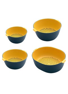 Teuuea 4 Sets Kitchen Colander Strainer Set, BPA-Free Colander PP Set, Safe and Non-toxic Portable Food Strainer Drain Basin Basket for Fruit, Vegetables, Bowls (4 Drain Baskets and 4 Baskets)  - Image 1