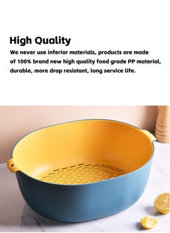 Teuuea 4 Sets Kitchen Colander Strainer Set, BPA-Free Colander PP Set, Safe and Non-toxic Portable Food Strainer Drain Basin Basket for Fruit, Vegetables, Bowls (4 Drain Baskets and 4 Baskets)  - Image 2