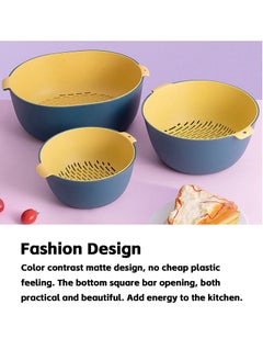 Teuuea 4 Sets Kitchen Colander Strainer Set, BPA-Free Colander PP Set, Safe and Non-toxic Portable Food Strainer Drain Basin Basket for Fruit, Vegetables, Bowls (4 Drain Baskets and 4 Baskets)  - Image 5