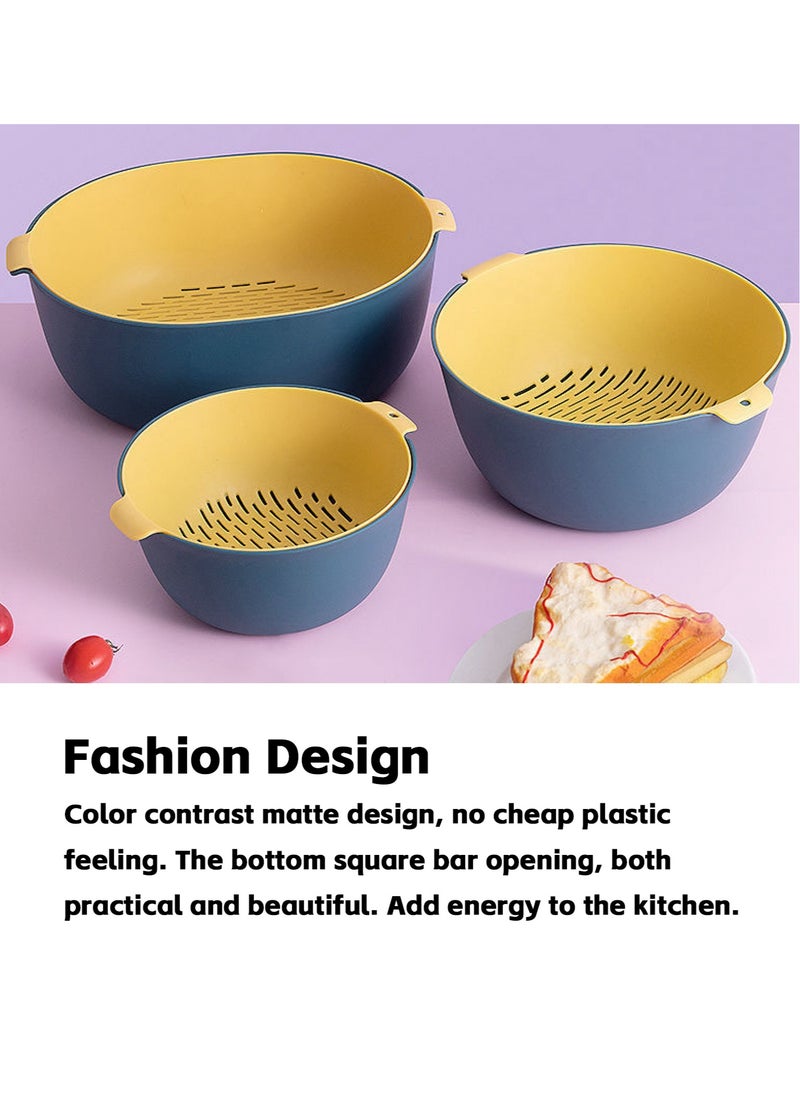 Teuuea - 4 Sets Kitchen Colander Strainer Set, BPA-Free Colander PP Set, Safe and Non-toxic Portable Food Strainer Drain Basin Basket for Fruit, Vegetables, Bowls (4 Drain Baskets and 4 Baskets) - Image 1