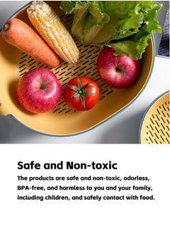 Teuuea 4 Sets Kitchen Colander Strainer Set, BPA-Free Colander PP Set, Safe and Non-toxic Portable Food Strainer Drain Basin Basket for Fruit, Vegetables, Bowls (4 Drain Baskets and 4 Baskets)  - Image 3
