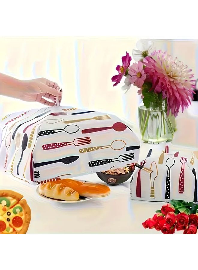 Large Foldable Aluminum Foil Food Cover Dustproof Table Cover - Image 3