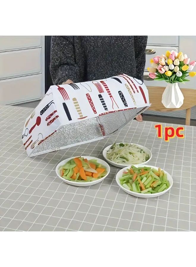Large Foldable Aluminum Foil Food Cover Dustproof Table Cover - Image 1