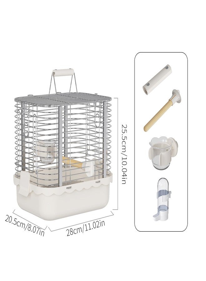 YOOSO WING 15.5'' Birdcage Durable Portable Stainless Steel Bird Carrier Travel Cage Parrot Travel Cage for Small Parrots Canaries Budgies Parrotlets Lovebirds Conures Cockatiels (Small) - Image 2