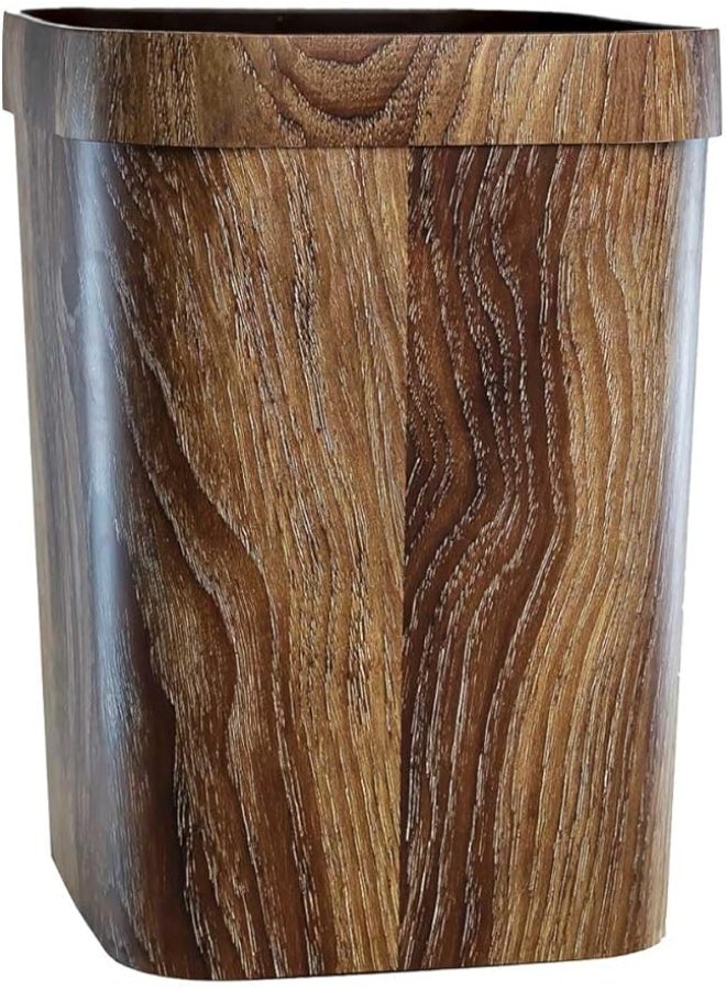 Aksa Woody Dustbin Square 10 Liter Woodn Brown