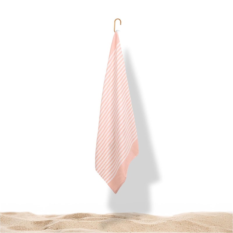 Mush Grab & Go Bamboo Beach Towel | 100% Bamboo Bath Towel for Beach, Hiking & Trips | Compact Towel with Travel Bag | 60x120 cms, 250 GSM Quick Dry, Featherlight & Sand-Resistant Towel | Peach - Image 1