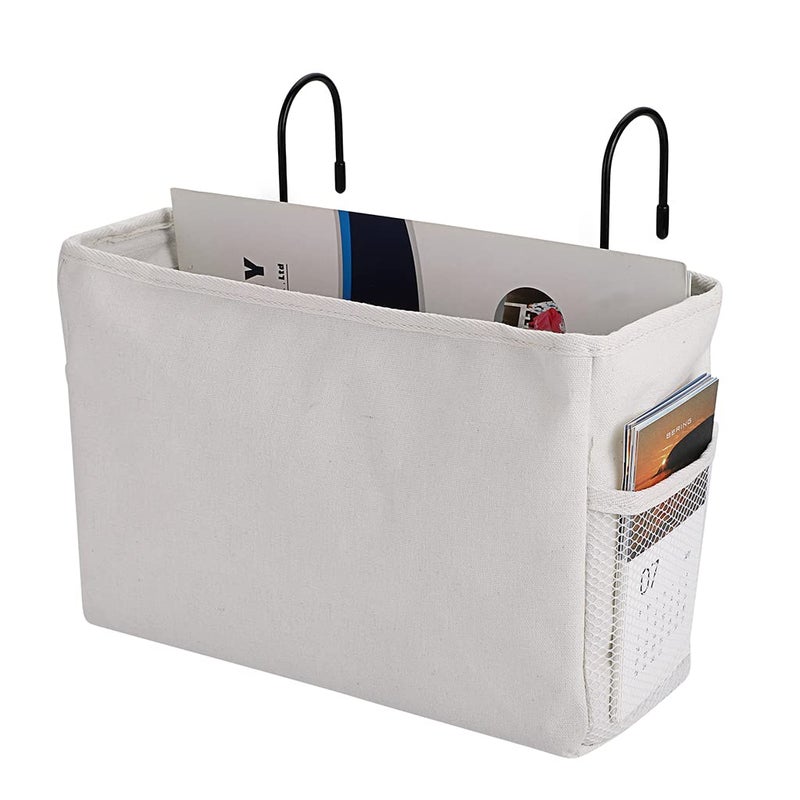 SUMNACON Hanging Storage Basket for Bed Office Home School Dorm White