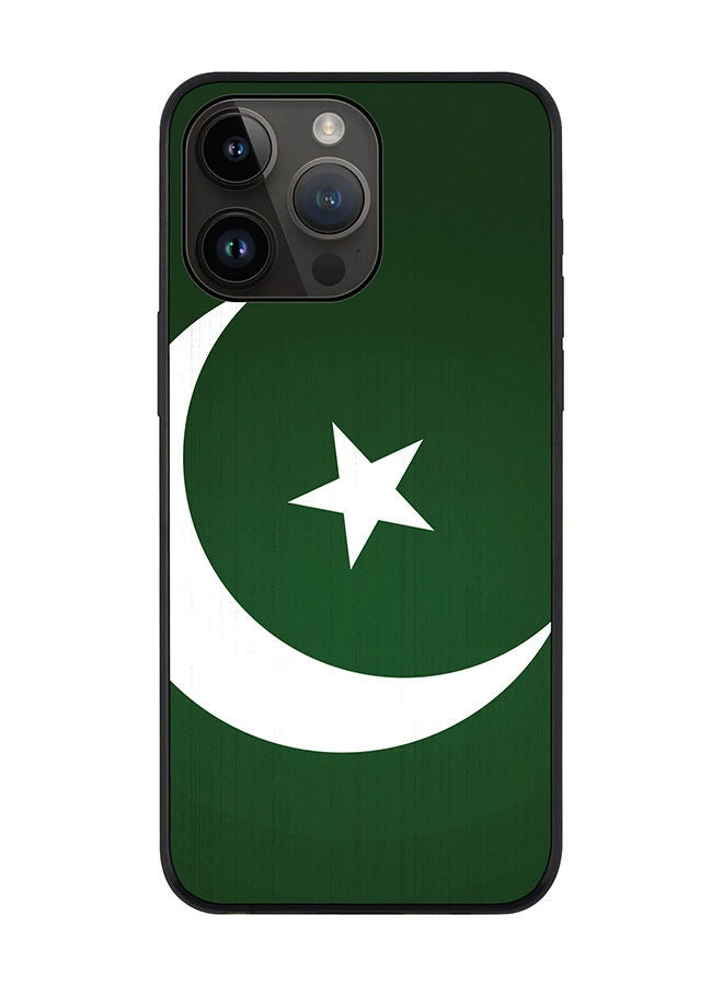 Stylizedd جراب أسود متين لهاتف Apple iPhone 14 Pro Max جراب رفيع ناعم بحواف مطاطية مرنة ومضاد للسقوط وغطاء TPU جل رفيع - علم باكستان - Image 1