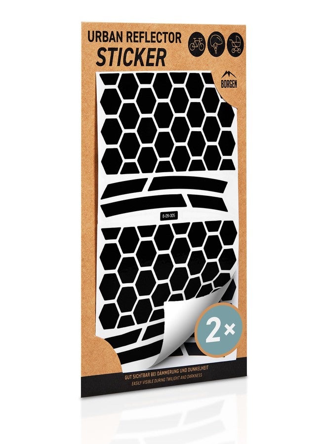 Borgen Bike Stickers - Reflective Stickers Set of 2 - for Bike, Rims, Helmet - Reflective Sticker Set for Darkness, School - Reflectors - Image 1