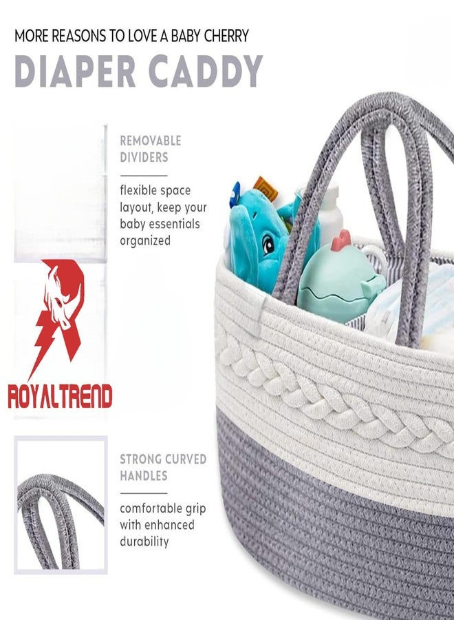 ROYAL TREND-Cotton-Diaper Caddy | Baby Products Bags For Newborn|Diaper Caddy Bag Organizer Large Capacity (40 * 28 * 20Cm)|Nursery Storage Bin And Car Organizer For Diapers And Baby Wipes (Beige) - Image 5