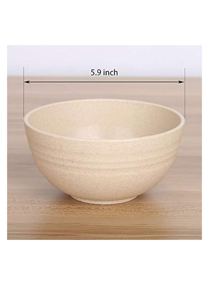 جرين تايجر أوعية حبوب غير قابلة للكسر - مجموعة من 4 أوعية من قش القمح قابلة لإعادة الاستخدام سعة 24 أونصة - آمنة للاستخدام في غسالة الأطباق والميكروويف - مثالية للحبوب - Image 3