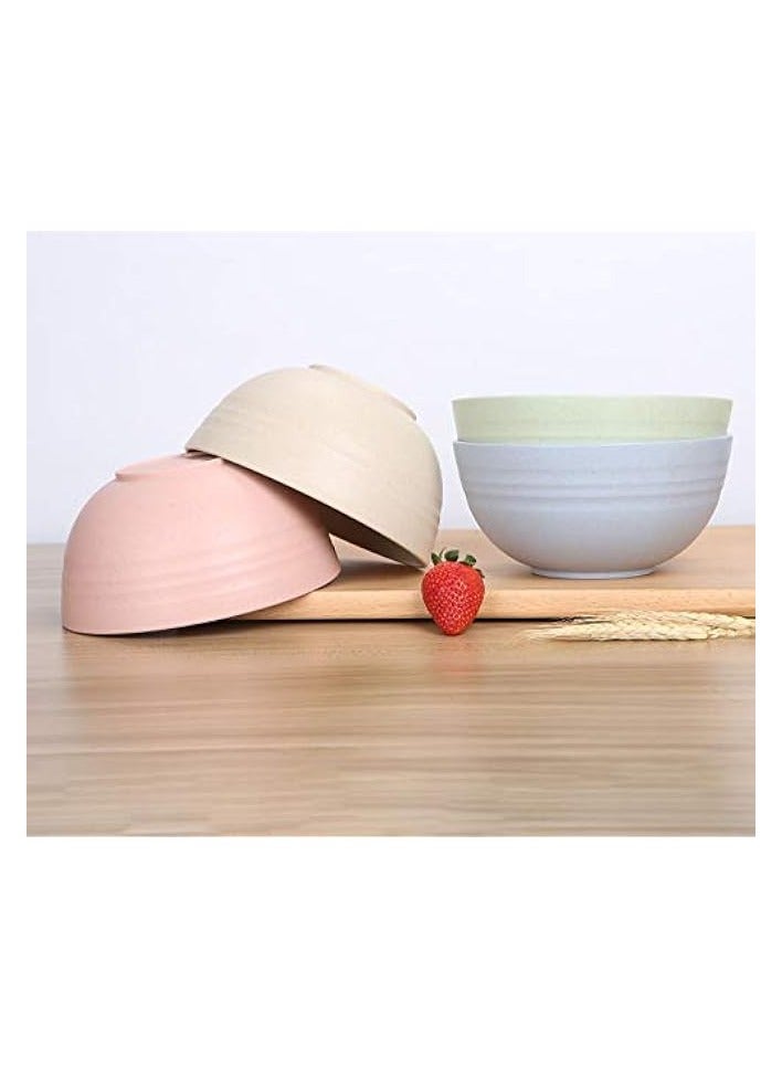 جرين تايجر أوعية حبوب غير قابلة للكسر - مجموعة من 4 أوعية من قش القمح قابلة لإعادة الاستخدام سعة 24 أونصة - آمنة للاستخدام في غسالة الأطباق والميكروويف - مثالية للحبوب - Image 2