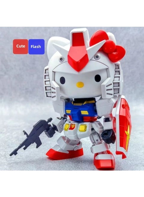 Gundam Model MG Attacks Free Light Wings Blue And Red Heretical Unicorn Destiny Big Class Assembled Mecha Hand-made Toy-Color:Kt Cat 2.0 Original Mecha [free Stand] - Single Model + 3-piece Tools Set