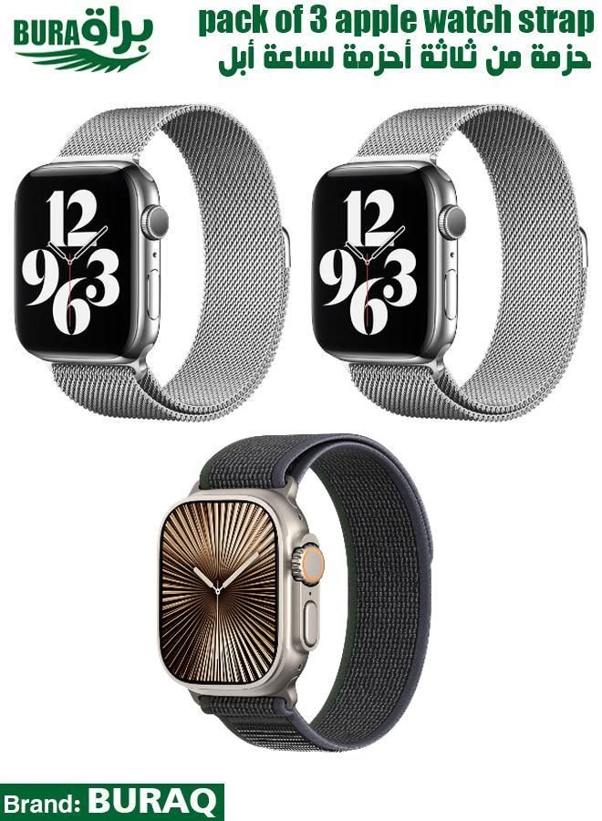 BURAQ Apple Watch Band Strap For Apple Watch Ultra 2/Ultra 49mm, Series 10 46mm, 9/8/7 45mm, SE2/SE/6/5/4 44mm, 3/2/1 42mm
