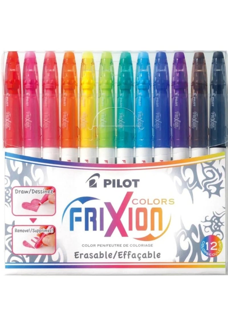 بايلوت مجموعة أقلام ملونة قابلة للمسح مكونة من 12 قطعة أصفر/أحمر/أزرق - Image 1
