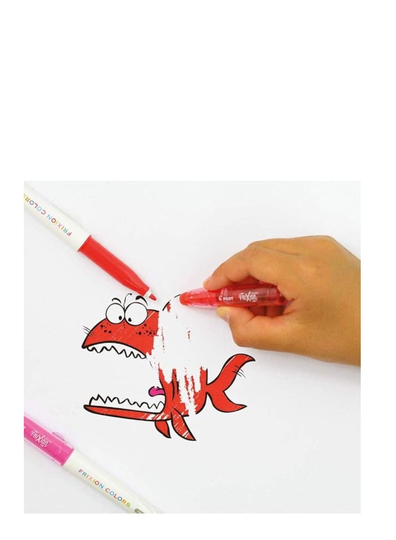 بايلوت مجموعة أقلام ملونة قابلة للمسح مكونة من 12 قطعة أصفر/أحمر/أزرق - Image 2