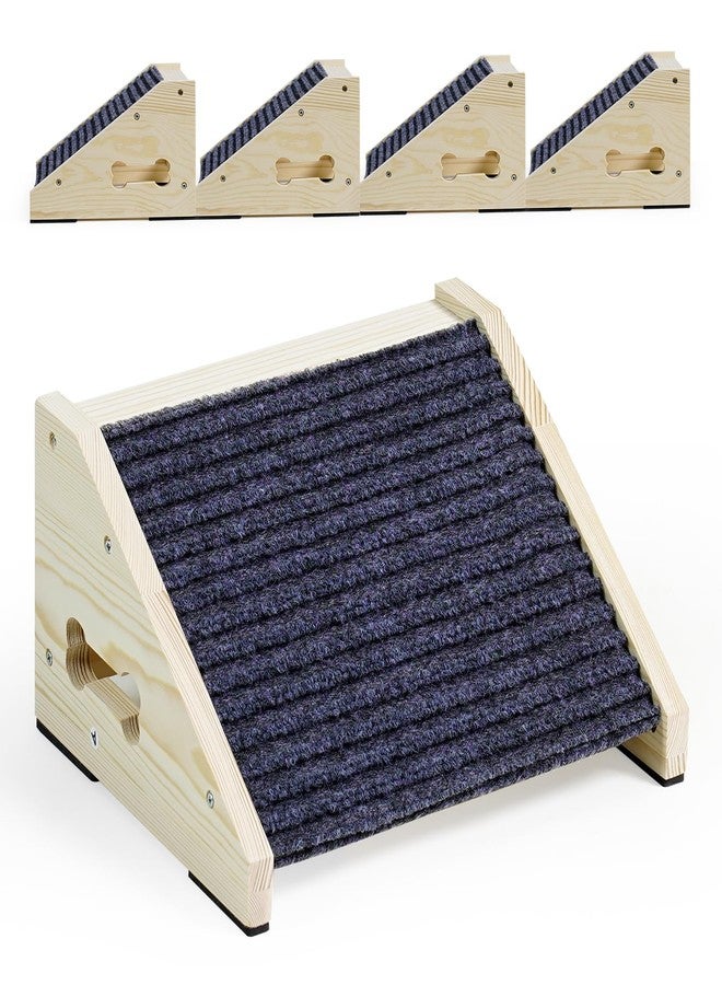 INRLKIT 4 Pack Wooden Dog Ramp for Stairs Suits for Small Medium Large Dogs Cats, Pet Steps for Staircase Ramp for Dogs Cats, Need Installation(Gray, S: 11.8 * 9.8 * 5.9 inches) - Image 1