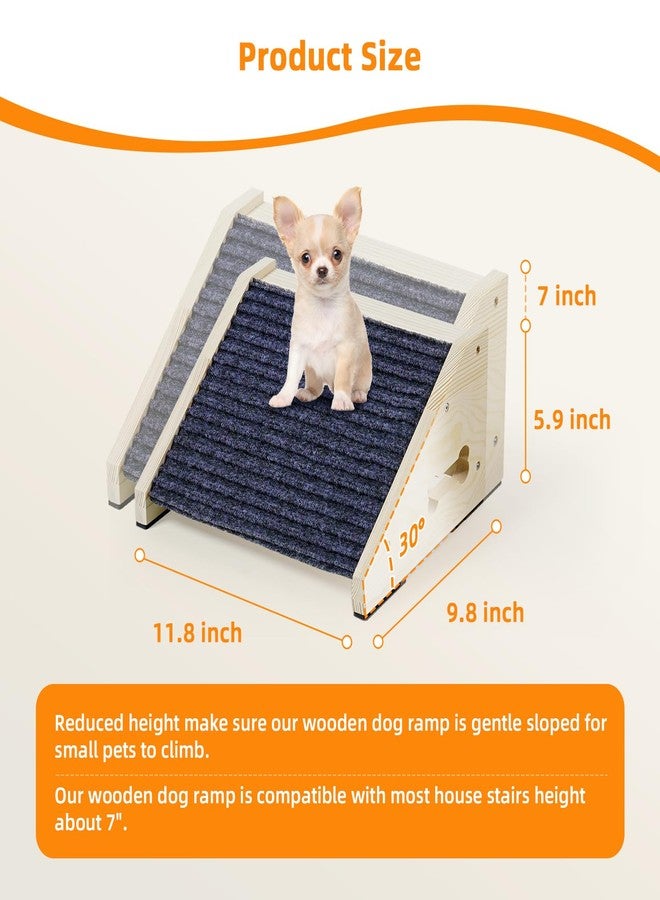 INRLKIT 4 Pack Wooden Dog Ramp for Stairs Suits for Small Medium Large Dogs Cats, Pet Steps for Staircase Ramp for Dogs Cats, Need Installation(Gray, S: 11.8 * 9.8 * 5.9 inches) - Image 5