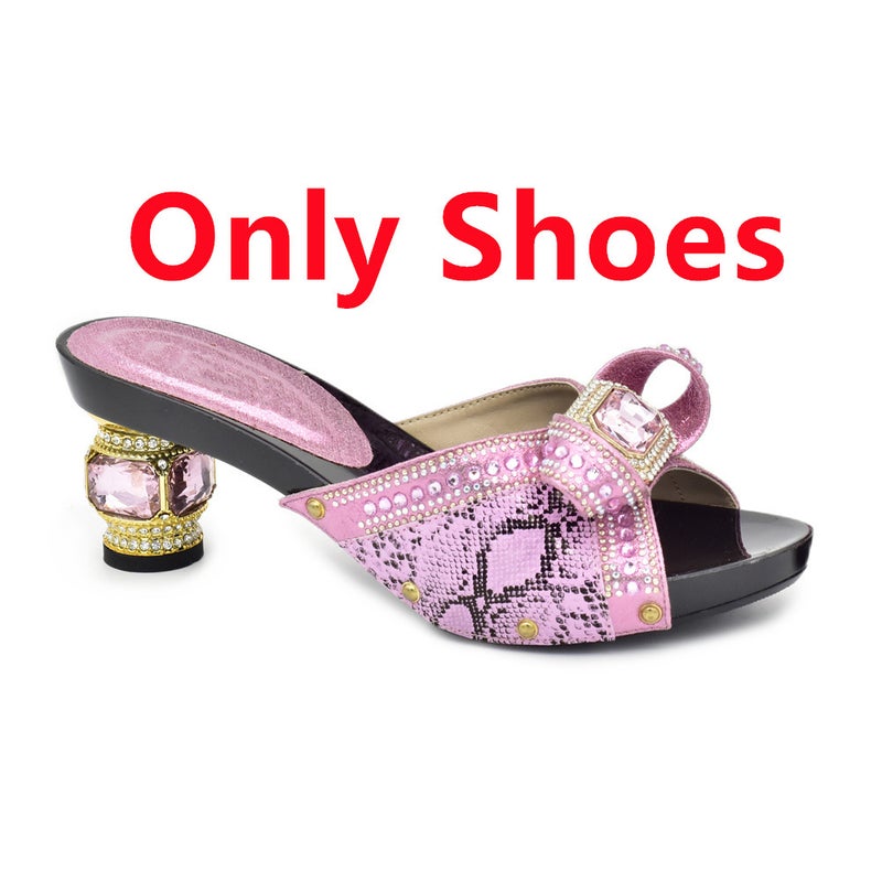 Serpentine Pu Leather Rhinestone High Heel Sandals With Evening Bag With Fashion Dress Evening Bag Clutch Suit - Image 1