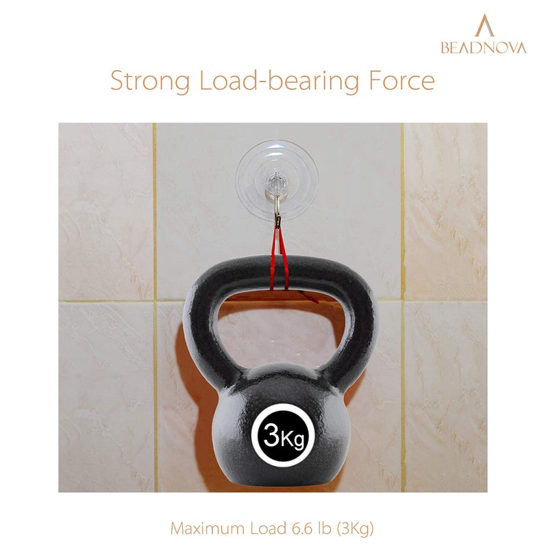 BEADNOVA Suction Cup Hooks 2.5 Inches Suction Cup Hook for Window Glass Wall (6 Packs) - Image 5