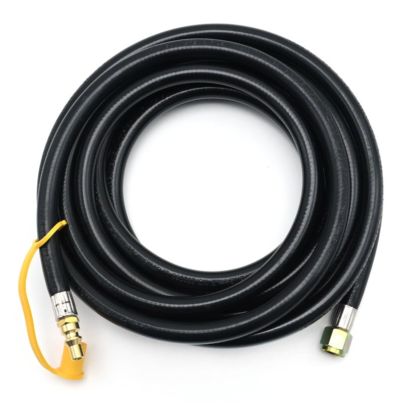 SYOWADA 18 Feet Propane Quick Connect Hose 14 Male QuickDisconnect Plug 38 Female Flare Swivel Connection for RV to Grill BBQ - Image 2