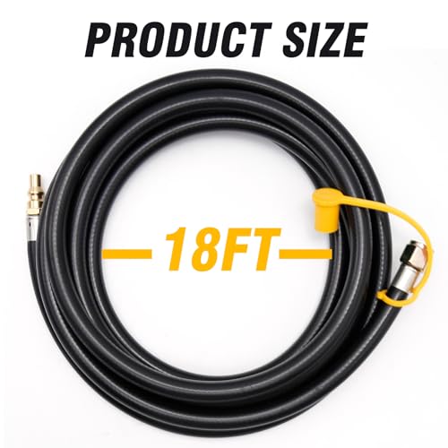SYOWADA 18 Feet Propane Quick Connect Hose 14 Male QuickDisconnect Plug 38 Female Flare Swivel Connection for RV to Grill BBQ - Image 3
