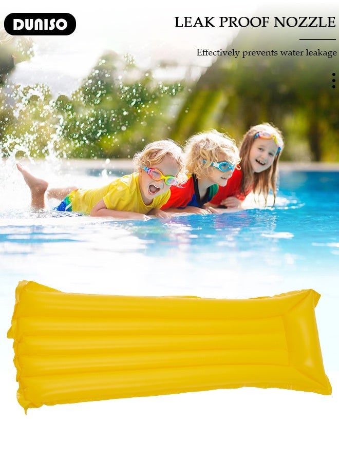 DUNISO Swimming Floating Row PVC Swimming Floating Bed Swimming Pool Float Bed Water Floating Bed Water Lounging Bed Swimming Pool Lounge Bed for Adults for Sunlight Bathing,Yellow - Image 4