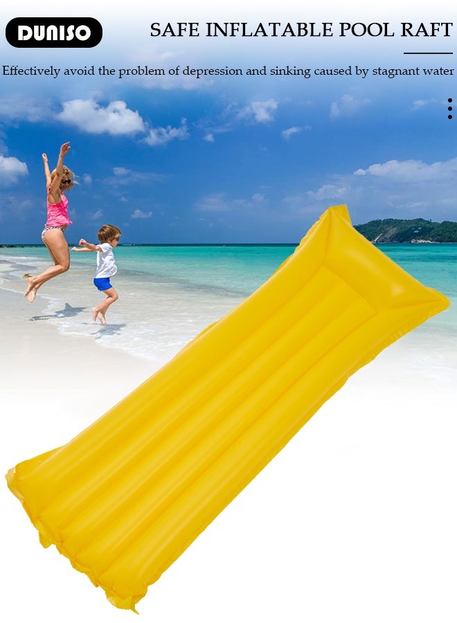 DUNISO Swimming Floating Row PVC Swimming Floating Bed Swimming Pool Float Bed Water Floating Bed Water Lounging Bed Swimming Pool Lounge Bed for Adults for Sunlight Bathing,Yellow - Image 3