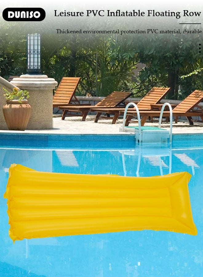DUNISO Swimming Floating Row PVC Swimming Floating Bed Swimming Pool Float Bed Water Floating Bed Water Lounging Bed Swimming Pool Lounge Bed for Adults for Sunlight Bathing,Yellow - Image 5