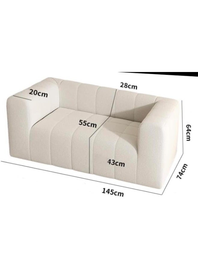 Poppins Home Sectional Sofa Recliner Modern Modular Sofa Lounge Chair Accent Luxury Lounge Living Room Furniture (2 SEATER, WHITE) - Image 2