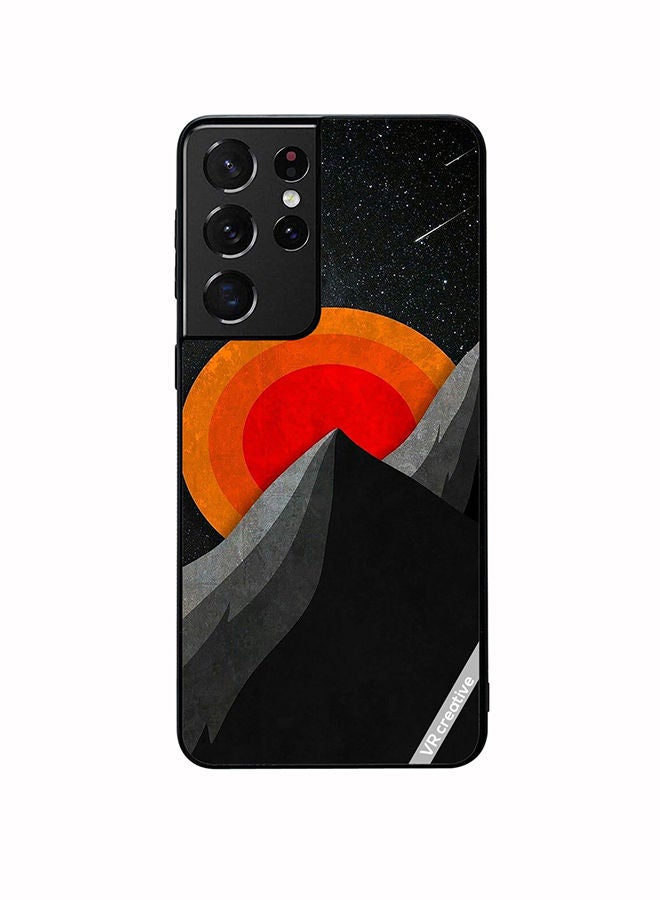VR CREATIVE Protective Case Cover For Samsung Galaxy S21 Ultra 5G Moon And Pyramid Design  Design Multicolour - Image 1