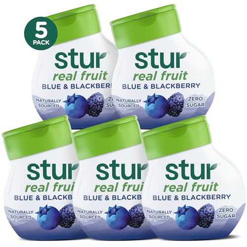 Stur Liquid Water Enhancer  Blue  Blackberry  Naturally Sweetened  High in Vitamin C  Antioxidants  Sugar Free  Zero Calories  Keto  Vegan  5 Bottles Makes 120 Drinks - Image 1