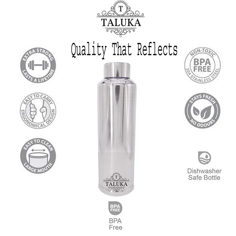 Taluka Stainless Steel Hot Cold Water Bottle 1000 ML 10 X 28 Silver FridgeRefrigerator Bottle 3 - Image 5