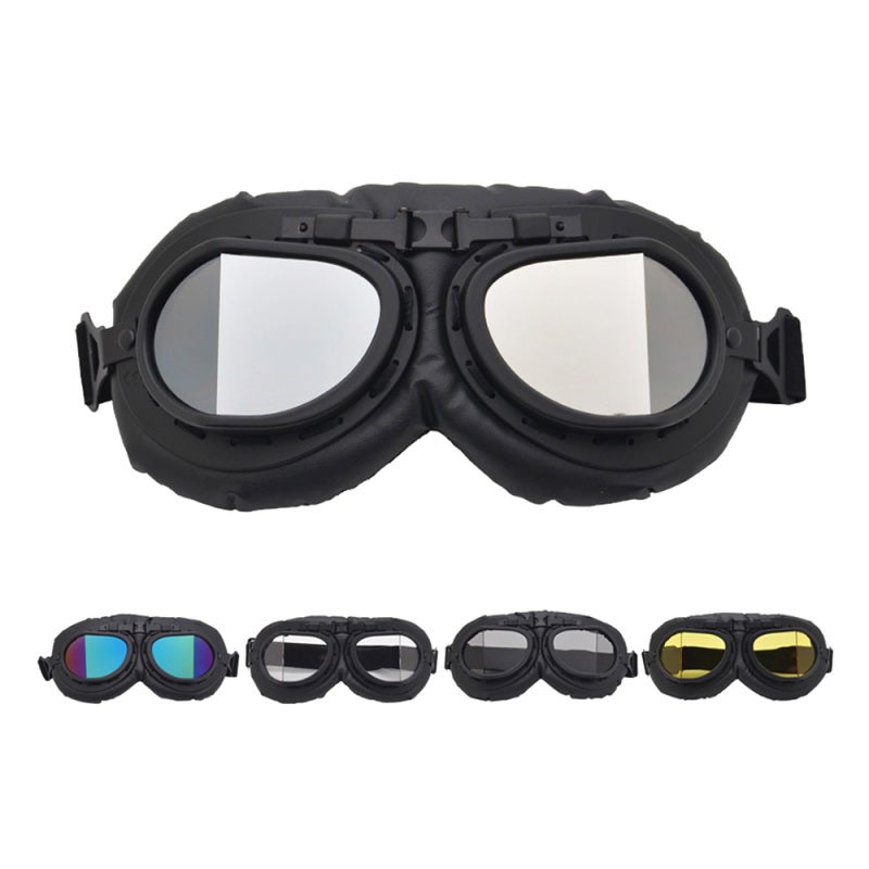 Retro Goggles: PC Material, Foldable Front Frame Impact Resistance, Secure Fit Motorcycle Goggles - Adjustable Elastic Band No Oppression, Comfortable Sponge Eye Protection for Outdoor Activities - Image 3