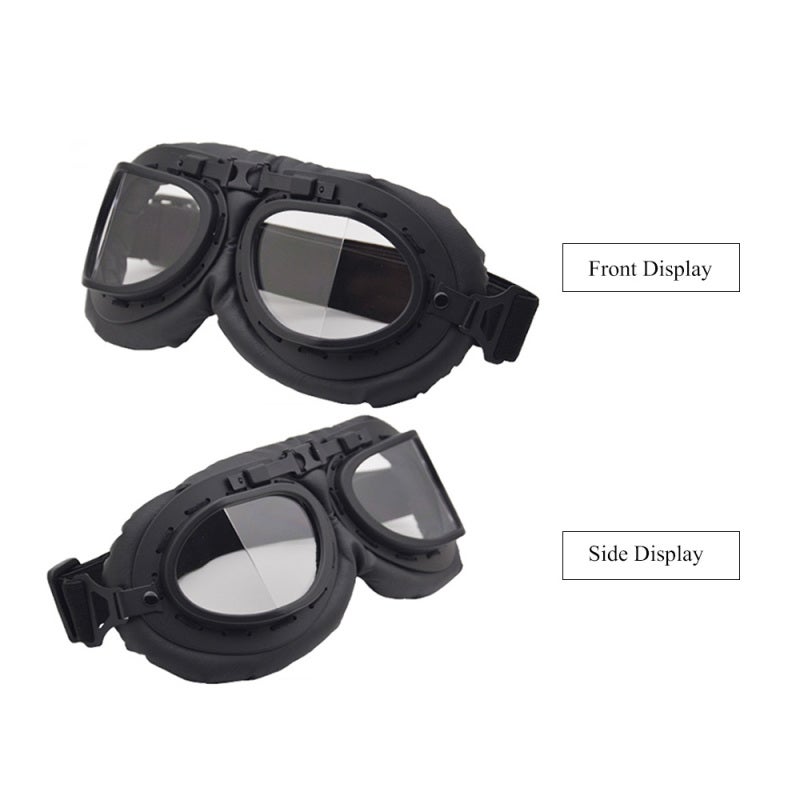 Retro Goggles: PC Material, Foldable Front Frame Impact Resistance, Secure Fit Motorcycle Goggles - Adjustable Elastic Band No Oppression, Comfortable Sponge Eye Protection for Outdoor Activities - Image 2
