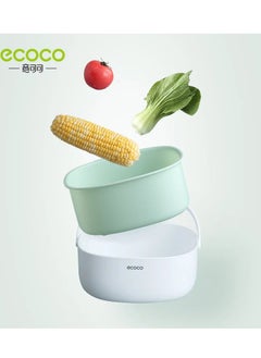 Spaceshoop Portable double drain basket bowl washing kitchen strainer noodle vegetable fruit basket washing cleaning colander tool  - Image 4