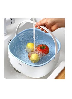 Spaceshoop Portable double drain basket bowl washing kitchen strainer noodle vegetable fruit basket washing cleaning colander tool  - Image 5