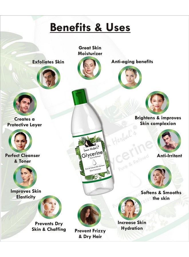 Laam Herbals Rose Water & Refined Glycerine | Steam Distilled | Pure & Natural | Skin Softner, Balance Ph, Skin Toner (2X500 Ml+2X600 G) - Image 4