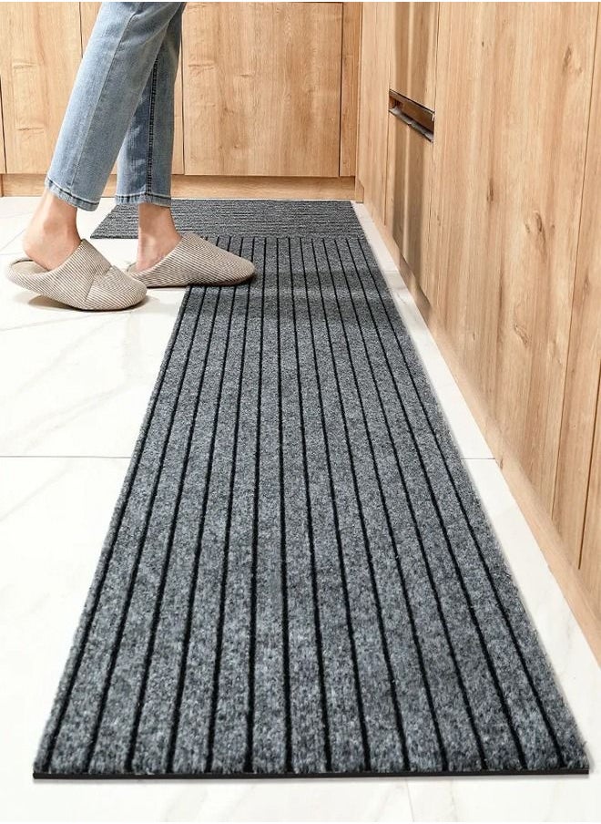 C&C Home 2 Pieces Upgraded Modern Anti Slip Water Absorbent Kitchen Floor Mats 120 x 50 and 80 x 50 cm  - Image 1