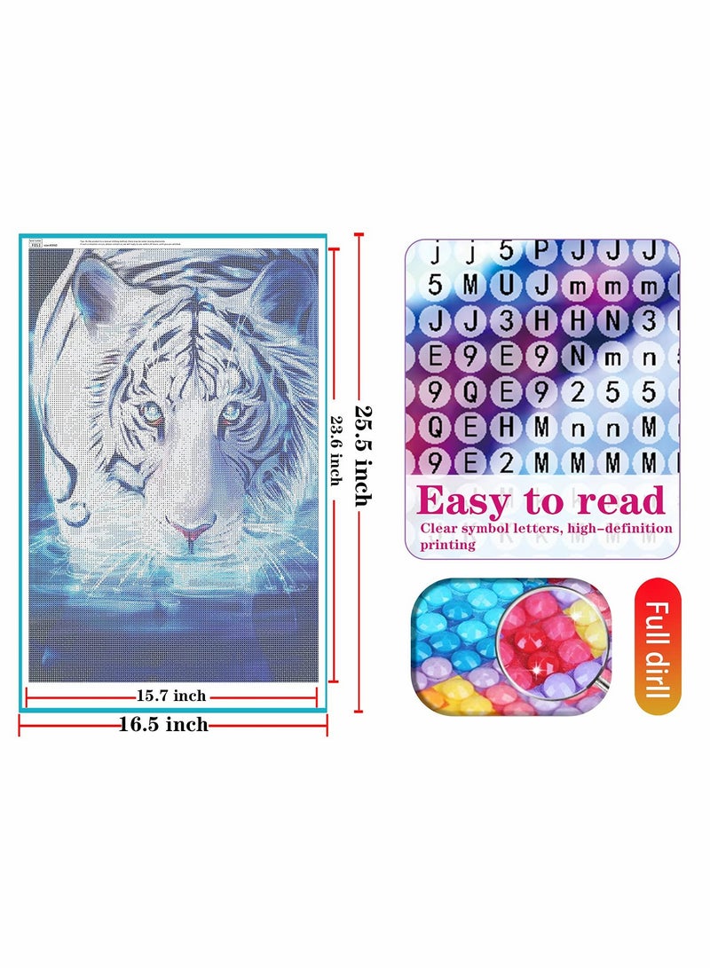 إكسفور Diamond Painting Kits for Adults 5D DIY Tiger Diamond Art Paint with Round Diamonds Full Drill Gem Art Kit for Home Wall Decor - Image 3