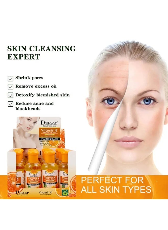 Disaar زيت وجه فيتامين سي للتفتيح 75 مل مع حمض الهيالورونيك، جوهر مرطب للوجه يغذي البشرة، زيت وجه بالتوت والجلوتاثيون، يعزز الكولاجين في البشرة، يضيء ويرطب ويملأ البشرة، سيروم مرطب بفيتامين سي - Image 2